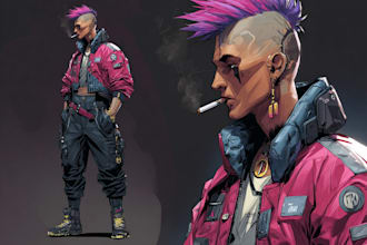 create cyberpunk character art