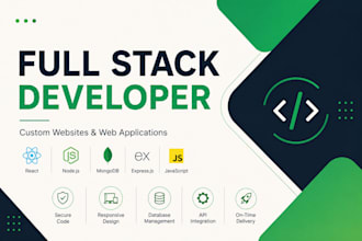 do custom website development and web apps as  a full stack developer