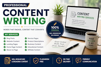 write SEO blog posts,articals,and website content