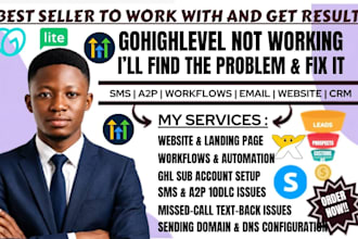 fix gohighlevel SMS a2p, workflow, ghl sub account setup missed call text issues