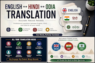manually translate english, hindi, and odia accurately