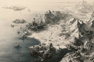 make a fantasy map illustration or site in illustrator