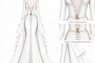 create a professional wedding dress
