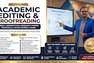 proofread and edit research papers, articles and documents