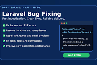 fix bugs and errors in your laravel application