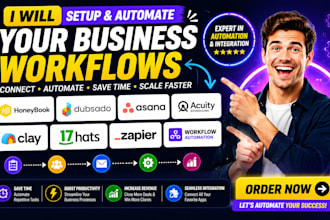 setup honeybook dubsado asana acuity clay crm 17hats zapier workflow automation