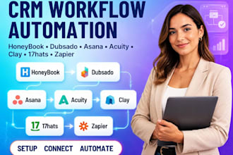setup honeybook dubsado asana acuity clay crm 17hats zapier workflow automation