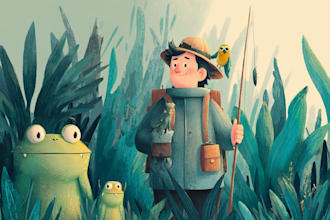 draw a digital cartoon illustration