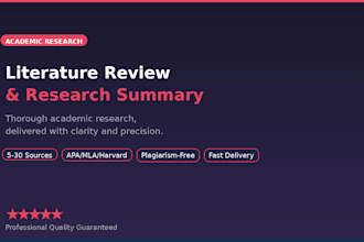 conduct a medicinal literature review and research summary