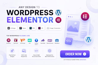 convert ai, figma, PSD, v0, lovable to wordpress elementor