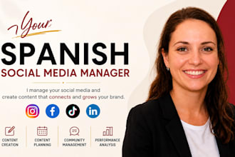 spanish social media manager and create spanish content