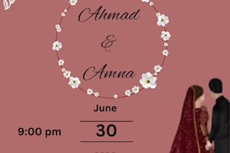 design a beautiful wedding invitation card