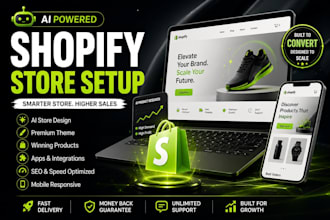design shopify ai store, shopify website, ai store setup, shopify app