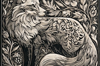 do custom linocut, woodcut and folk art style vector art