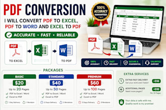 convert PDF to excel, word and excel to PDF