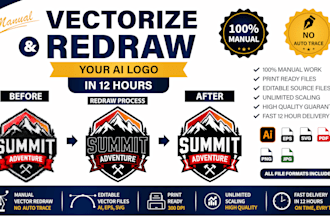 manually vectorize and redraw your ai logo in 12 hours