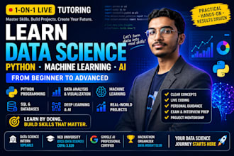 teach data science, python, machine learning and ai from scratch