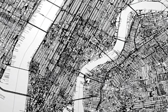 design a minimalist vector city map for print and art