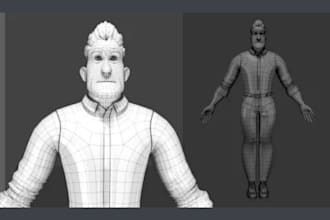 create aaa game ready 3d character model with rigging and pbr textures