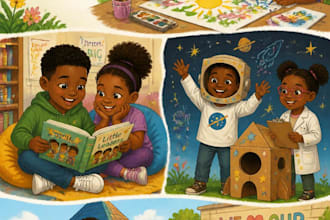 kids picture book illustration african american children