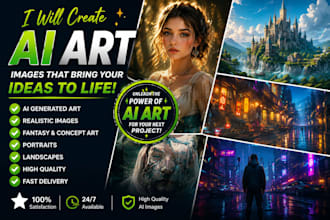 creat stunning ai images , realistic portrait and ai art