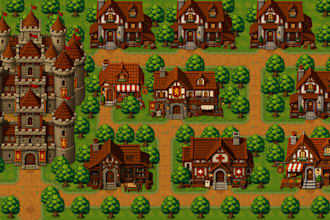 create pixel art tileset for you