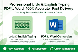 do professional urdu and english typing and data entry