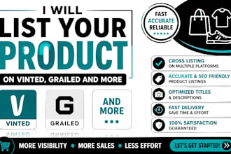 list your product on vinted, grailed and more, cross listing and product listing