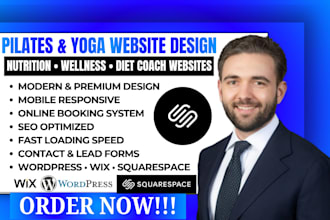 build pilates yoga studio website nutrition website lifestyle diet coach website