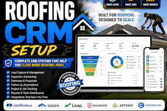 setup roofing CRM jobnimbus roofr leap salesrabbit contractor plus artemis cmis
