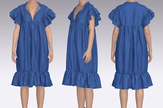 do professional apparel pattern making, grading, marker and 3d garment sample