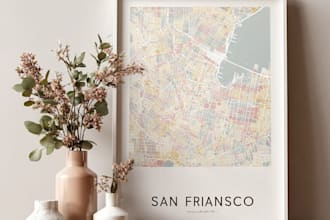 create custom modern city map posters for home or office