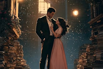 illustrate dark romance fantasy book cover illustration