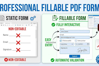 create fillable pdf form with data validation within 5 hours