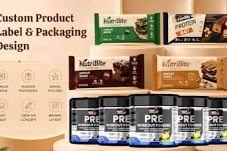 2d product packaging label design, print ready label box design skincare label