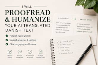 proofread and humanize your ai translated danish text