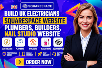 build UK electricians squarespace website plumbers builders nail studio website