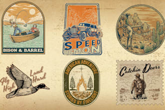 make best illustration in vintage and retro styles artwork