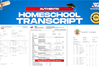 design homeschool transcript, diploma, ged certificate, college transcript