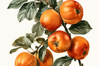 draw botanical illustration flower, plant