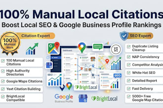 build 100 manual local citations for local SEO