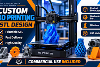 design custom 3d printable stl model for 3d printing