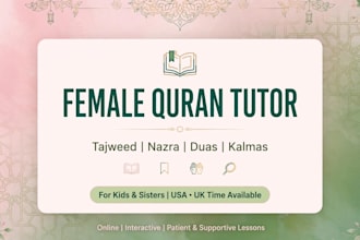 do teach quran tajweed noorani qaida for sisters kids online