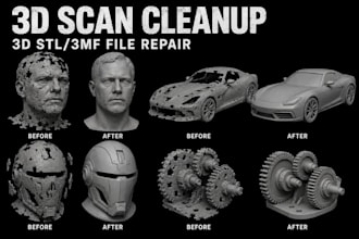 fix edit modify 3d model stl file mesh repair 3d scan cleanup for 3d printing