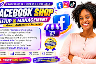 setup tiktok shop facebook shop instragram shop or shopify dropshipping store