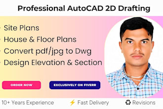 draw professional 2d house floor plans in autocad
