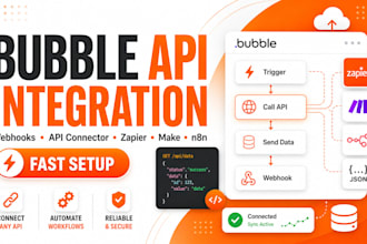 do bubble io API integration webhooks zapier make n8n