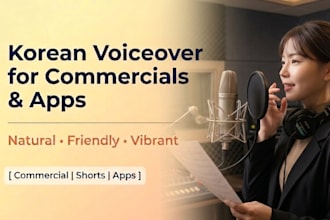 provide a natural korean female voice over in high quality