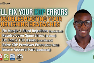 fix KDP upload errors, margin issues, bleed, and book formatting for amazon