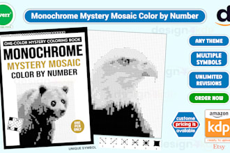 design monochrome mystery mosaic color by number book